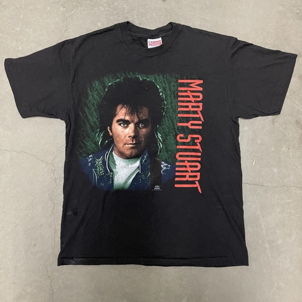 Vintage 1992 Marty Stuart Winterland T-Shirt Size XL Black 90s Country Music